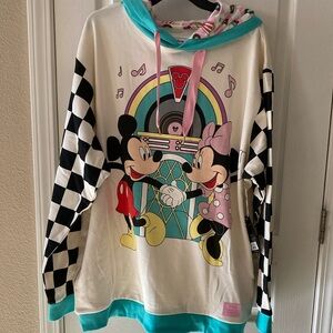 New Disney Loungefly Mickey and Minnie Date Night Diner Hoodie